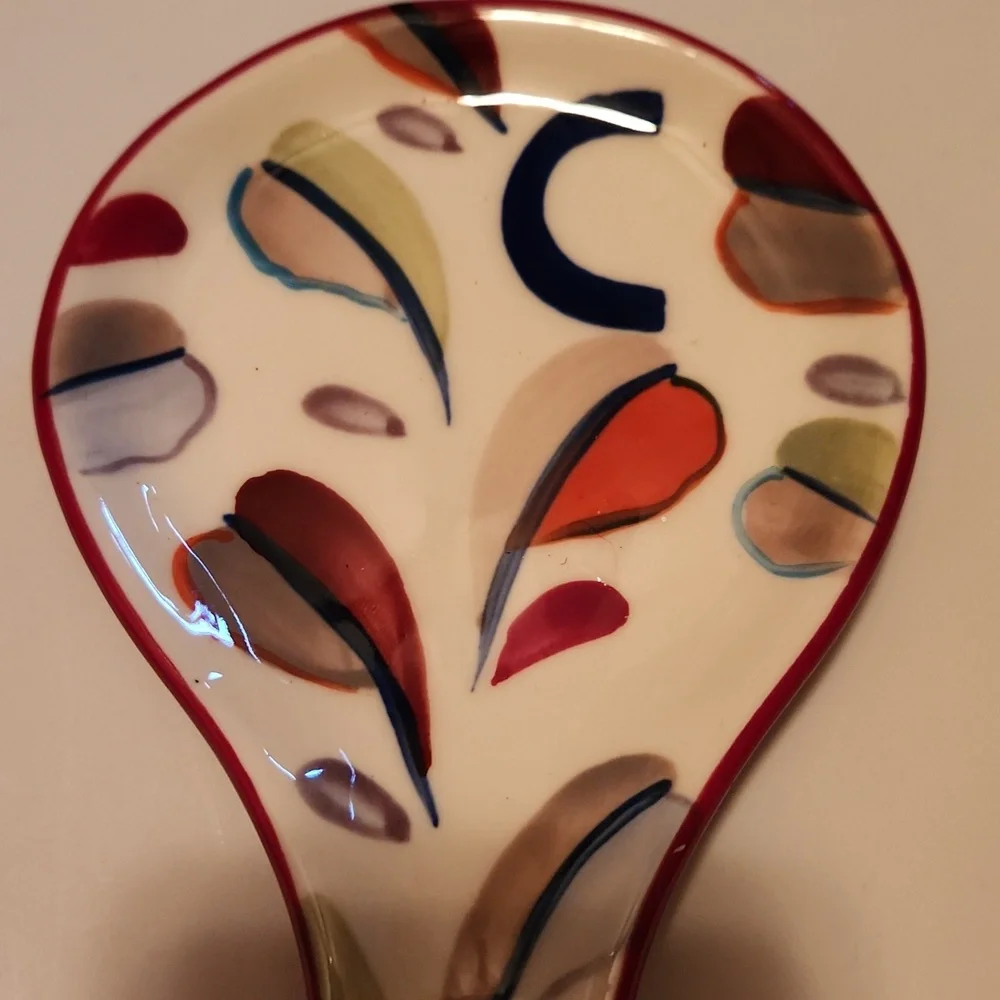 Anthropologie Colorful Ceramic Spoon Rest With The Initial C - Picture 2 of 7